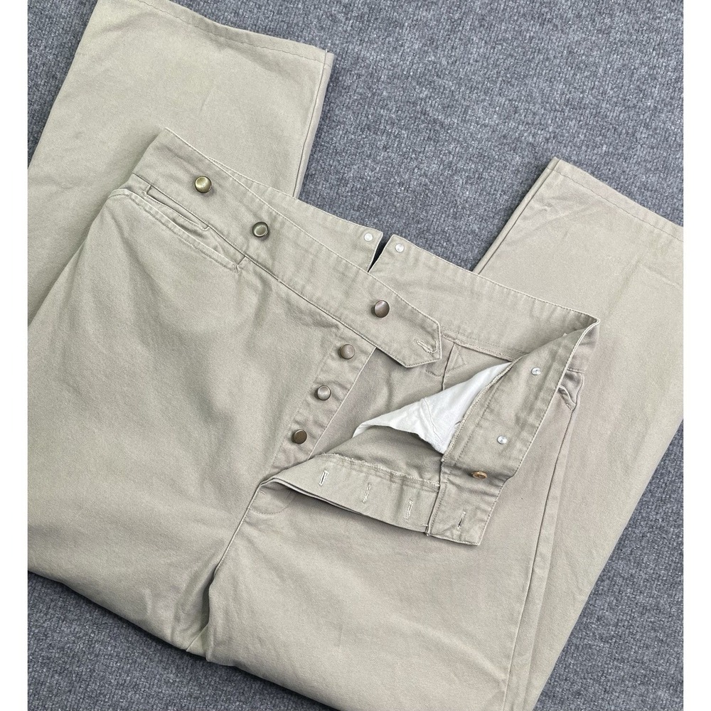 Scully Pants Men's 40 Khaki Canvas Western Frontier Buckle Back Suspender